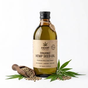Aceite de Semillas de Cáñamo de Alta Calidad en Línea, Aceite de Cáñamo Puro Prensado en Frío, Aceite Nutritivo Natural Saludable, Venta al por Mayor a Granel, Exportación, Fabricante - Product Image 1