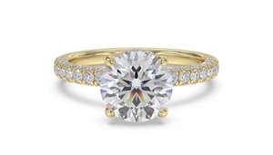 Bague de fiançailles vintage ronde en diamant de 0,85 ct, diamant cultivé en laboratoire, en or jaune, blanc, rose et platine 18 carats - Product Image 2