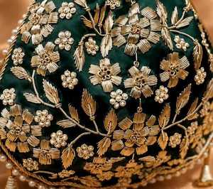 Bolso Potli Bordado con Cuentas de la Mejor Calidad para Mujer, con Artesanía India Hecha a Mano, para Vestidos de Novia, Regalos de Boda - Product Image 4
