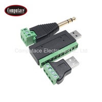 Computace ZSA1055, Adaptador de Corriente USB 2.0 Tipo A a Terminal de Tornillo de 4 Vías, 24-14 AWG, 5P, 1.5A, 5V, Negro/Verde, Gran Venta