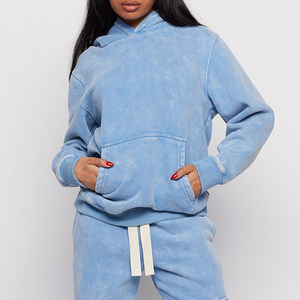 Hoodie professionnel pour femme, tricoté pour l'hiver, personnalisé, en coton épais, délavé à l'acide, coupe oversize, coupe-vent - Product Image 5