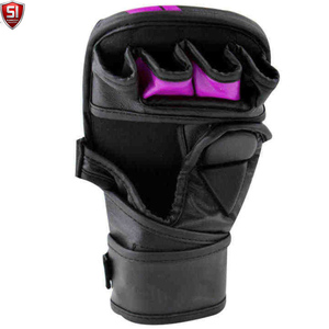 ถุงมือ MMA หนัง PU คุณภาพสูง แบบเปิดนิ้ว ปรับสายรัดข้อมือได้ ปิดด้วยแถบตีนตุ๊กแก บุฟองน้ำ สำหรับศิลปะการต่อสู้ มวย - Product Image 2