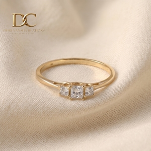 Anillo de Oro Sólido de 14 Quilates Hecho a Mano con Diamante Cultivado en Laboratorio, Corte Brillante Cuadrado, Certificado por IGI, para Bodas y Fiestas, Joyería para Mujer - Product Image 3