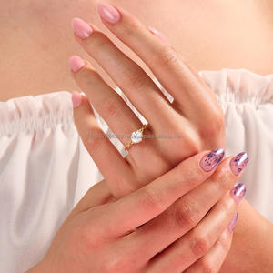 Anillo de diamante cultivado en laboratorio redondo de estilo vintage de oro de 14K, joyería de compromiso/boda, certificado IGI para fiestas de mujeres, aniversarios - Product Image 4