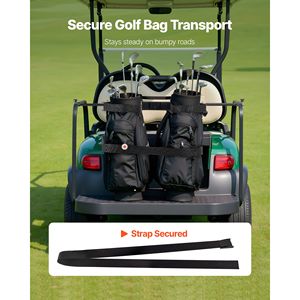 Supporto Portatile per Sacca da Golf 53.9 X 7.7 X 2.4 Pollici Compatibile con la Maggior Parte dei Carrelli da Golf 2+2, Tubi Quadrati da 1.2 Pollici sul Sedile Posteriore, Regolabile in PU - Product Image 5