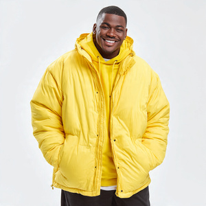 Chaqueta de plumón cálida de invierno para hombre, talla grande, con cuello alto y cremallera, abrigo acolchado para exteriores, chaqueta de burbujas oversize para hombre - Product Image 4
