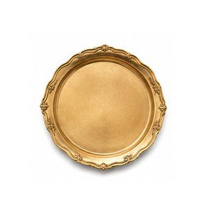 Assiette de Présentation Ronde en Métal, Bord Perlé Classique, Finition Argent Poli, Design Durable, Vaisselle de Fête - Product Image 4