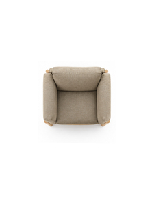 Sillón Escandinavo de Tela con Estructura de Madera, Respaldo Acolchado Suave, Asiento Individual para Sala de Estar, Hotel, Villa, Apartamento - Product Image 4