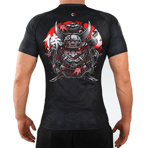 <b>Compression</b> Rash Guard MMA BJJ Workout <b>for</b> Adults Unisex Spandex/Cotton Full Sleeve Garment Dyed UPF50+ Quick Dry 220g - Product Image 5