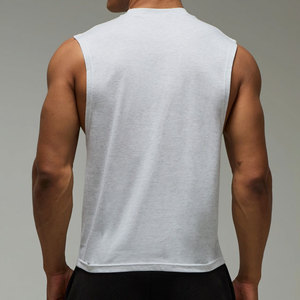 Unisex Oversized Customized Design <b>Men</b> Cut Out Sleeveless Tank Top Summer Wholesale Factory Price Low MOQ High Collar <b>Stringer</b> - Product Image 5