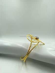 Bracelets en laiton plaqué or de style classique tendance intemporel pour femmes bijoux faits à la main avec pierres précieuses - Product Image 2