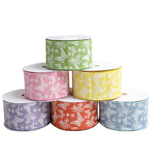 Vente en gros, petit ruban de figurine de papillon, rouleau de lin, matériel de noël, ruban cadeau, ruban de toile de jute - Product Image 1