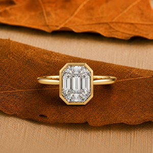 Bague de fiançailles en diamant de laboratoire taille émeraude Carat, or massif 14 carats, VS1, bijoux de mariée classiques de luxe pour femme - Product Image 1