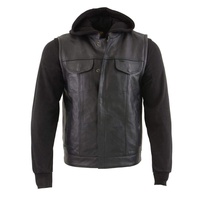 Gilet de moto en cuir pour hommes STYLE PUNK BAD BOY, gilet en cuir à boucle personnalisée pour moto Style American rider Club
