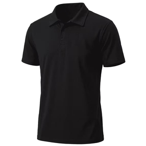 Camiseta de Manga Corta Negra para Hombre, Ropa Casual, Camisetas Polo para Hombre, Nuevo Diseño en Venta, Logotipo Personalizado, Color Sólido, Transpirable - Product Image 1