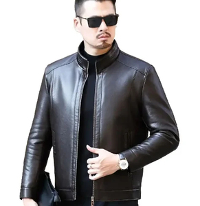 Men's Fashion Design New Arrival PU Leather <b>Canvas</b> <b>Jacket</b> Premium Quality Breathable Quick Dry Letter Pattern - Product Image 2