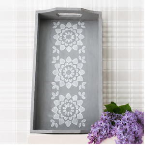 Handcrafted <b>Decorative</b> Wooden Serving Tray| Floral Painted Breakfast Tray Rectangular Display Organizer Home <b>Kitchen</b> Table <b>Decor</b> - Product Image 1