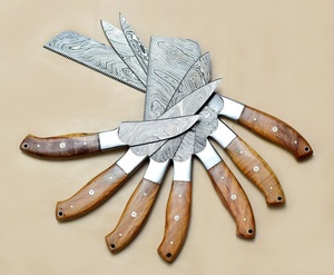 Custom 7PCS Hand Forged Damascus Kitchen <b>Knife</b> Set Chef <b>Bread</b> Cleaver Fillet Santoku Utility <b>Knives</b> Wooden Handle OEM ODM - Product Image 2