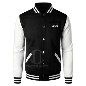 <b>Retro</b> Custom Varsity <b>Jacket</b> Men Contrast Sleeve Embroidery Logo College Style Street Fashion Bomber <b>Jackets</b> - Product Image 1