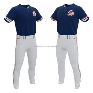 Vente en gros de maillots de baseball 100% polyester personnalisés respirants pour hommes brodés uniformes de baseball avec logo brodé par sublimation - Product Image 6