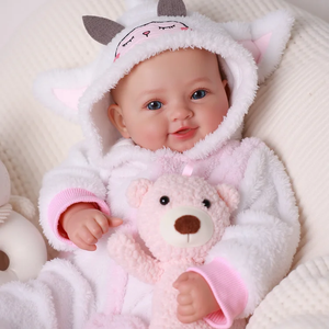 Poupée Reborn Bébé Souriant Lyle de 17 Pouces, Nouveau-né Unisexe, Corps en Tissu, Poupée Bébé <span class=keywords><strong>Chauve</strong></span> Réaliste - Product Image 4
