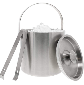 Seau à glace en acier inoxydable, finition miroir, qualité supérieure, pour bar. - Product Image 3