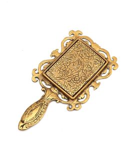 Brass Rajasthani Handheld <b>Mirror</b> with Handle Oxidized Vintage <b>Makeup</b> <b>Mirror</b> Decorative Vanity <b>Mirror</b> for Home Travel Dressing - Product Image 2