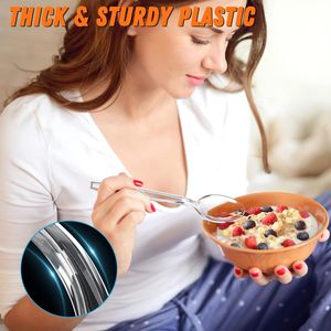 Cucchiai Monouso in Plastica Trasparente Resistente da 6,8 Pollici, Senza BPA, Solidi e Durevoli, Resistenti al Calore, Premium - Product Image 2