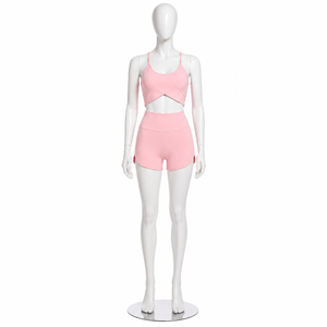 Conjunto Deportivo para Mujer, Top Deportivo con Dobladillo Cruzado y Pantalones Cortos de Yoga de Cintura Alta, Ropa Deportiva para Gimnasio, Entrenamiento, Fitness, Verano - Product Image 6