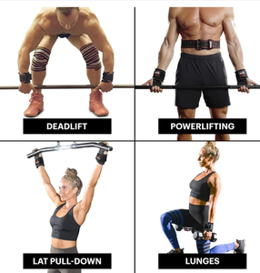 Crochets de musculation en néoprène robustes et bandes de maintien réglables pour poignets – Sangles de levage durables et antidérapantes pour soulevé de terre et entraînement de force - Product Image 6