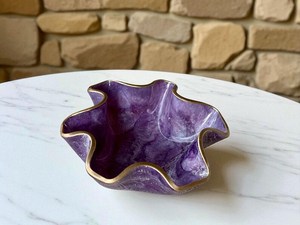 Plato para servir morado, diseño de geoda de resina epoxi hecho a mano, 12 pulgadas - Product Image 6