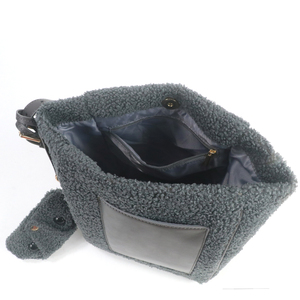 Sac seau personnalisé pour femme en similicuir et fausse fourrure, avec fermeture éclair, sac à main tendance pour l'hiver et le quotidien - Product Image 6