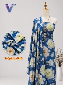 Tissu en Chiffon Imprimé Floral 58/60 Pouces Léger Tissé 100% Polyester Vêtements Sari pour Femmes HQ-ML-545 - Product Image 1