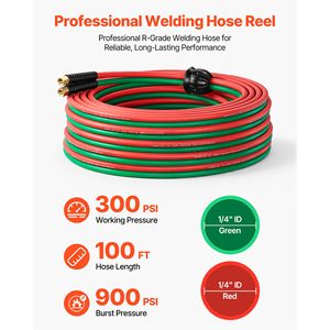 Avvolgitubo Retrattile per Saldatura Ossigeno/Acetilene, 1/4 Pollici x 100 Piedi, Doppia Classe R, per Montaggio a Soffitto/Parete, 300 PSI, in Gomma - Product Image 2