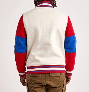 <b>Men</b> Letterman <b>Jacket</b> Custom Varsity Baseball <b>Jacket</b> Wool Body <b>Leather</b> Sleeves Embroidery OEM ODM Factory Direct Manufacturer - Product Image 2