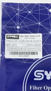 สายแพทช์ไฟเบอร์ออปติก SYMCO SC/UPC SC/UPC SM-DX-3.0-1M-2 เกรดโทรคมนาคม แบบดูเพล็กซ์ LSZH ผ่านการทดสอบจากโรงงาน 100% รับประกัน 1 ปี - Product Image 3