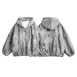 Sweat à capuche zippé pour homme IBEX, nouvelle mode, design unique, haute qualité, 100% coton, lavage à l'acide, effet usé, prix de gros - Product Image 1