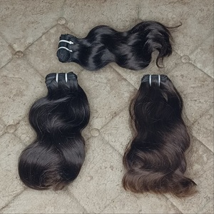 Mejor Producto Extensiones de Cabello Indio para Mujer, Cutícula Alineada, Paquetes Crudos Ondulados, Doble Trama, Onda Profunda, Color Negro Natural, Por Exportación - Product Image 2