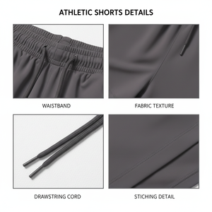 Pantalones cortos para correr 2 en 1 para hombre, pantalones cortos deportivos de secado rápido para gimnasio, pantalones cortos de compresión con forro, pantalones cortos con bolsillo de malla que absorben la humedad - Product Image 6