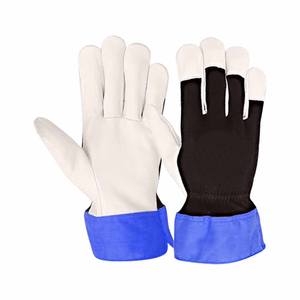 Gants de travail en cuir de chèvre et cuir de vachette pleine fleur, résistants à la chaleur, pour la protection personnelle et le jardinage, vente en gros - Product Image 2