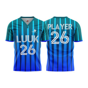 เสื้อฟุตบอลผู้ชายสั่งทำพิเศษ พิมพ์ลายด้วยความร้อน โพลีเอสเตอร์ 100% แห้งเร็ว ระบายเหงื่อได้ดี ผลิตจากโรงงาน OEM/ODM - Product Image 3