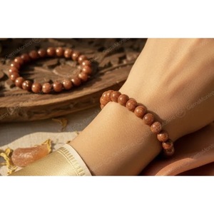 สร้อยข้อมือลูกปัดซันซิทารา หินธรรมชาติประดับคริสตัล งานแฮนด์เมด ขายส่ง - Product Image 1