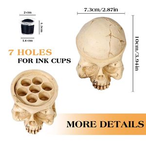 Resin Skull Tattoo Ink Cup <b>Holder</b> Skeleton Pigment Stand for Tattoo Accessories and <b>Makeup</b> Ink Cups - Product Image 3