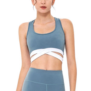 Sujetador deportivo transpirable para mujer, elástico, con soporte, cómodo para entrenamiento, gimnasio, correr, yoga, fitness, ropa deportiva, diseño cruzado frontal - Product Image 4