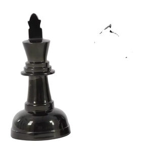 Solid Chess Pieces Sculpture Decorative <b>Object</b> Black Nickel Electroplated Chess Piece Showpiece Models for Table Living Room - Product Image 1