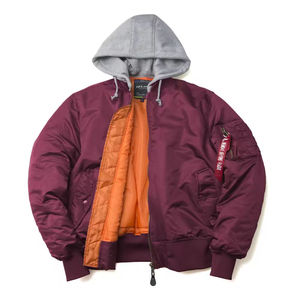 Chaqueta Bomber Verde Oliva para Hombre, con Capucha, Cierre de Cremallera, Resistente al Viento, Informal, Material de Poliéster, Logotipo Personalizado en la Parte Delantera - Product Image 6