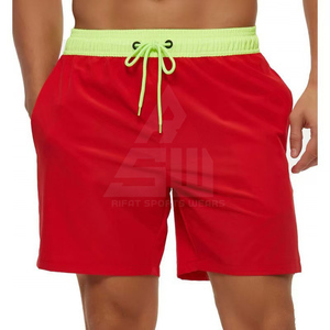 Short de bain pour hommes 95% coton 5% élasthanne, tricoté, taille élastique, style boardshort, décontracté, pour la plage, imprimé numérique - Product Image 6