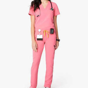 Tenues médicales extensibles en spandex, uniformes élégants fabriqués en usine au Pakistan, blouses médicales en tissu tricoté pour le personnel infirmier - Product Image 4