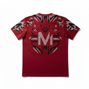 T-shirt surdimensionné durable en coton biologique avec strass, tissu écologique scintillant, motif graphique, mode urbaine - Product Image 4