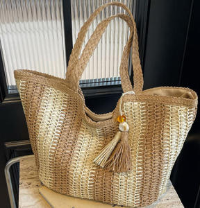 Factory wholesale OEM ODM ladies Large capacity handbag straw hobo tote shoulder bags fashion design fashion beach handbag - Product Image 1